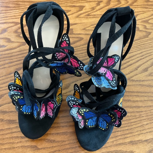 NWOT Rvidbe Scrappy Suede Chunky Butterfly Lace-Up Sandals, Sz 11 (Euro 42) - Picture 8 of 13